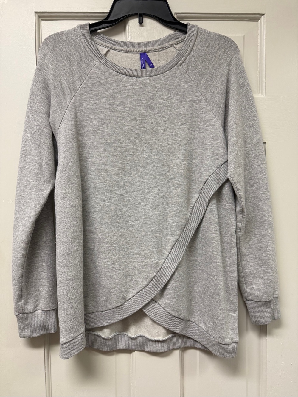 Seraphine Maternity & Nursing Crossover Sweatshirt in Grey Marl, size M. - Picture 2 of 7